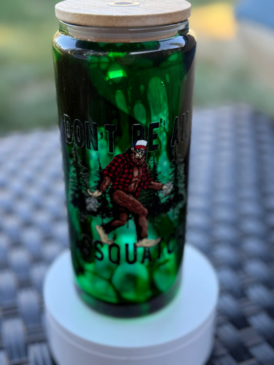 16oz glass "ASSquatch" Drip Cup
