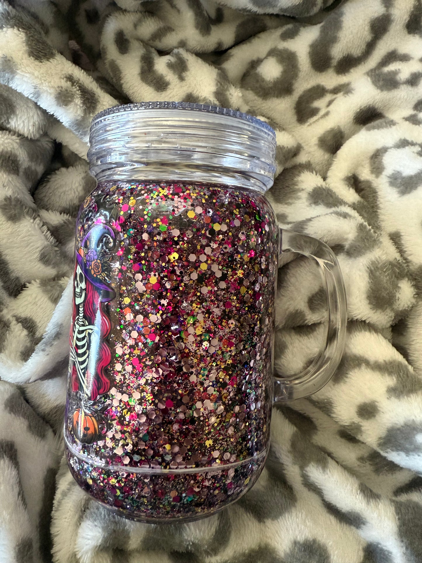 Mason Jar Snow globe cup (zero amucks given)