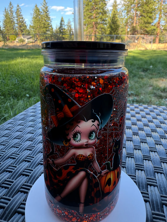 Acrylic Betty Halloween Snow globe Cup