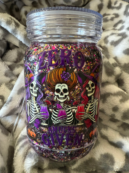Mason Jar Snow globe cup (zero amucks given)